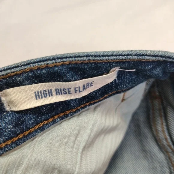 Wrangler High Rise Flare Jeans Womens 30x32 Blue 75th Anniversary Hemp Blend - Picture 14 of 15